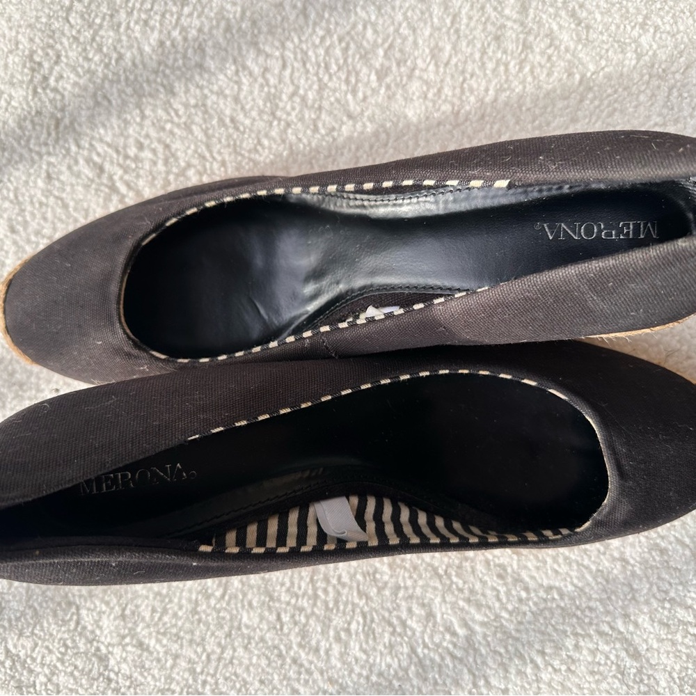 Merona Black Espadrille Wedge Shoes